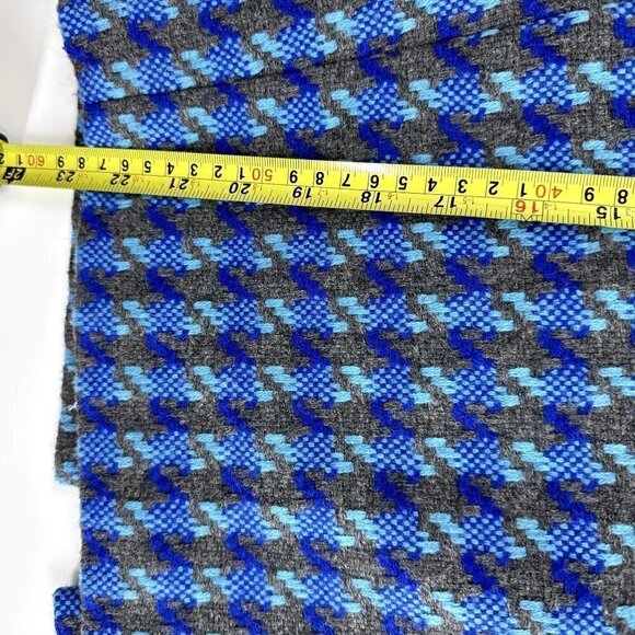 Talbots Skirt Knee Length Houndstooth Wool Blend Blue Lined Size 10P - Picture 8 of 9